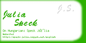 julia speck business card